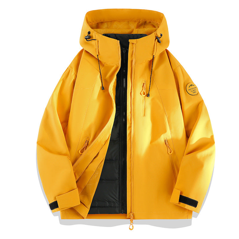 Women Lightweight Waterproof Hooded Jacket with Teddy Charm and Concealed Zipper Pockets Mune Fashion