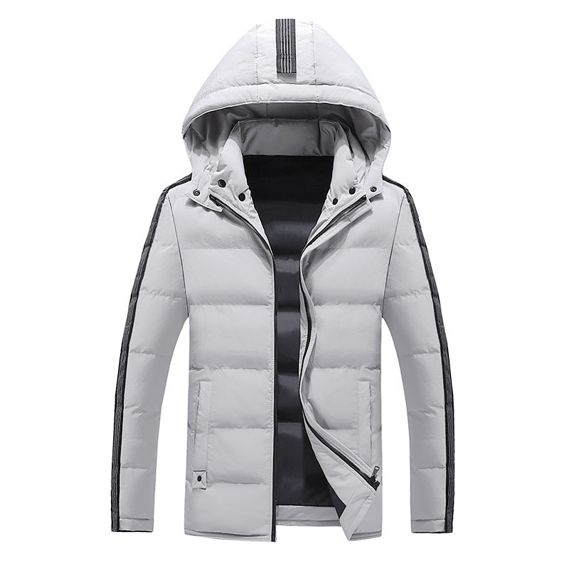 Men's quilted thermal hooded jacket in urban sports style with contrast sleeves Mune Fashion