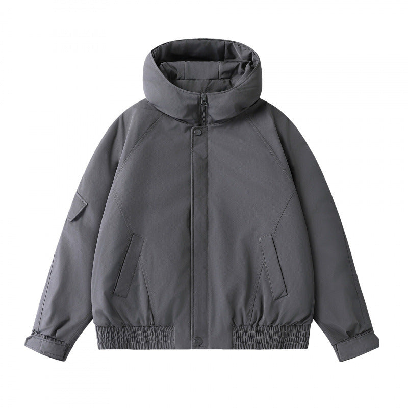 Unisex Boxy padded transition jacket with high stand-up collar, quilted lining, and elastic hem Mune Fashion