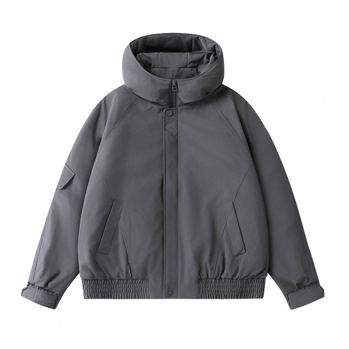 Unisex Boxy padded transition jacket with high stand-up collar, quilted lining, and elastic hem Mune Fashion