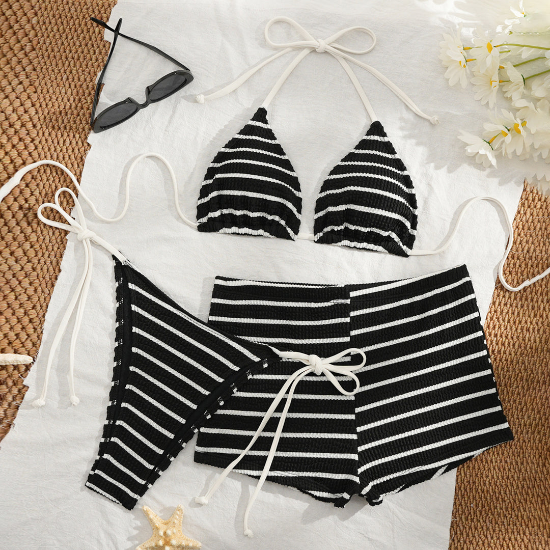 Women's Triangle Bikini with Sporty Short Design Mune Fashion