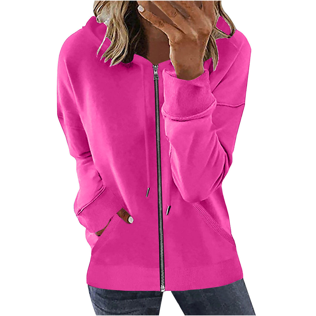 Women's hooded jacket with full zipper, kangaroo pockets and elastic cuffs Mune Fashion