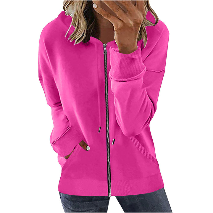 Women's hooded jacket with full zipper, kangaroo pockets and elastic cuffs Mune Fashion