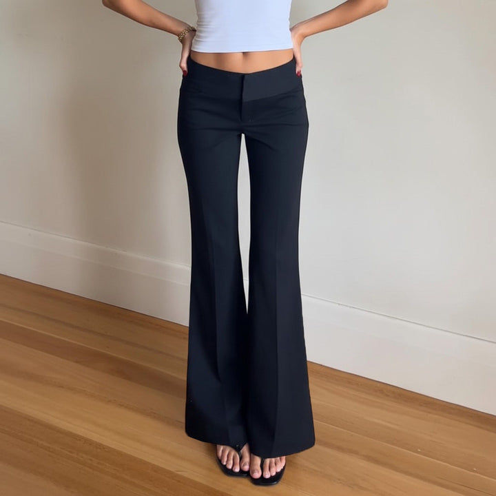 Women High-Waisted Stretch Flared Pants with Flared Leg Mune Fashion