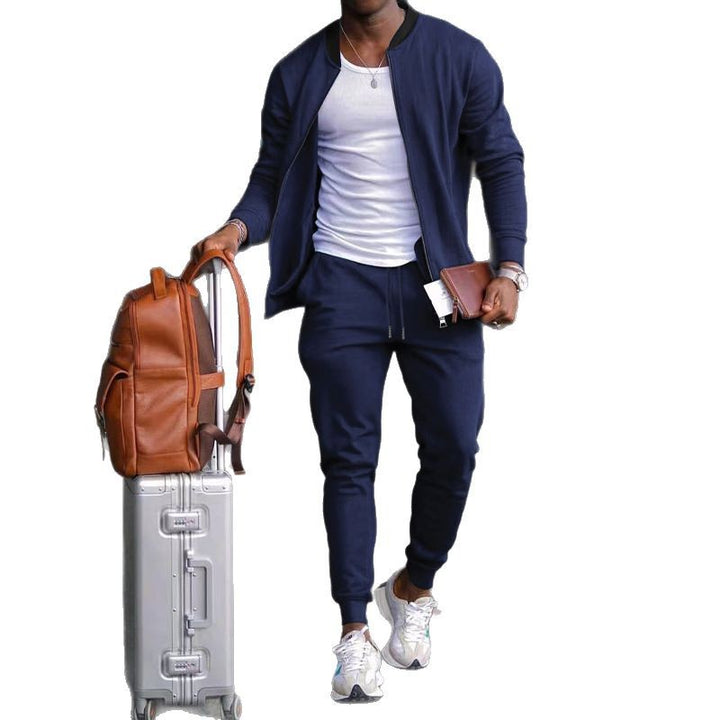 Men's nan sportives leisure set with bomber jacket and tapered jogging pants made of cotton blend Mune Fashion