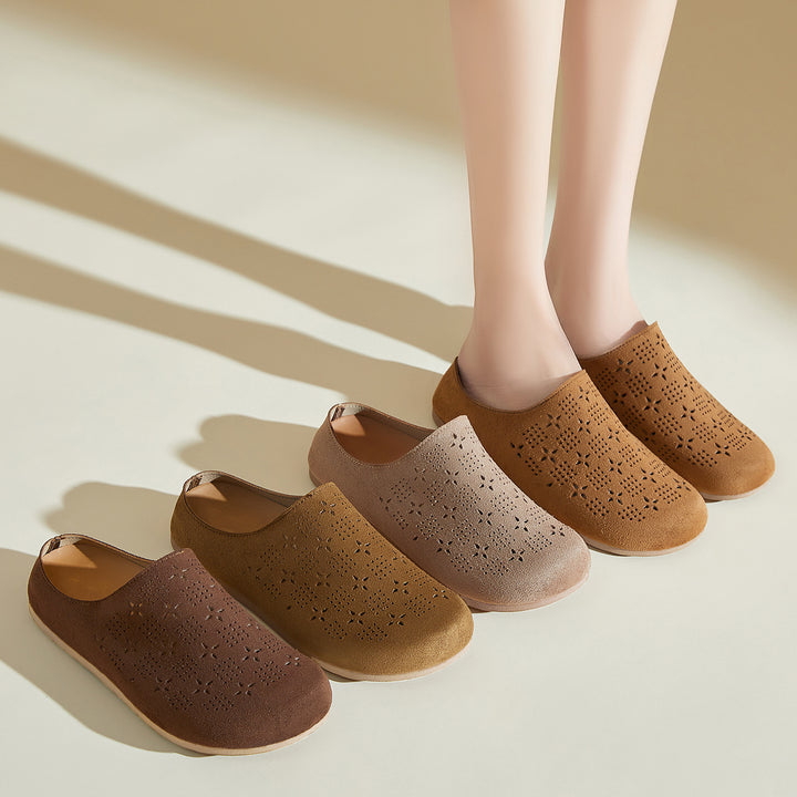 Women nan comfort mule with laser perforation and molded memory footbed Mune Fashion