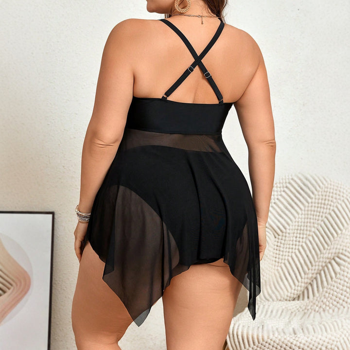 Ladies swimsuit with transparent skirt and sophisticated pleat Mune Fashion