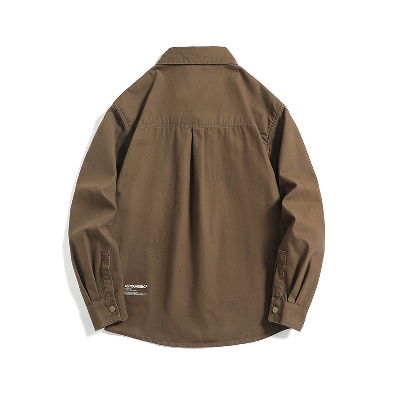 Men's overshirt jacket in workwear style with patch chest pockets and snap button closure Mune Fashion