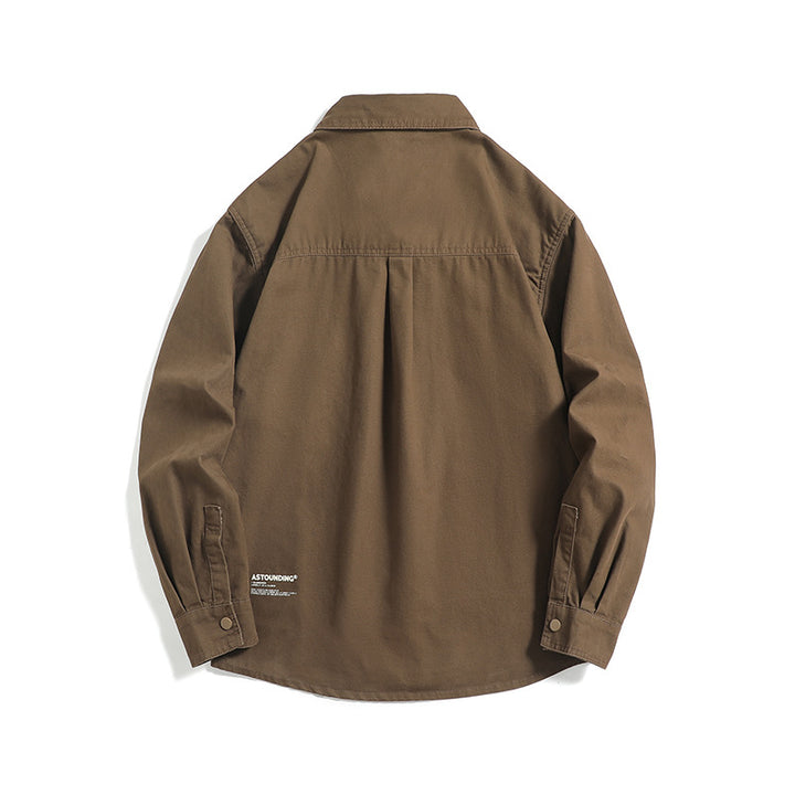 Men's overshirt jacket in workwear style with patch chest pockets and snap button closure Mune Fashion