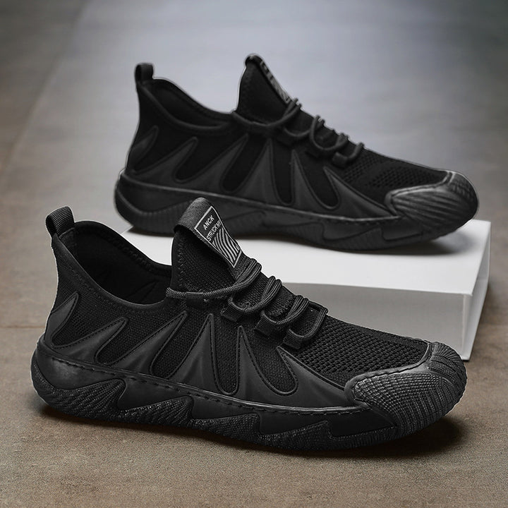 Men's breathable knit sneakers with reinforced toe cap, cushioned comfort insole, and slip-resistant rubber outsole Mune Fashion