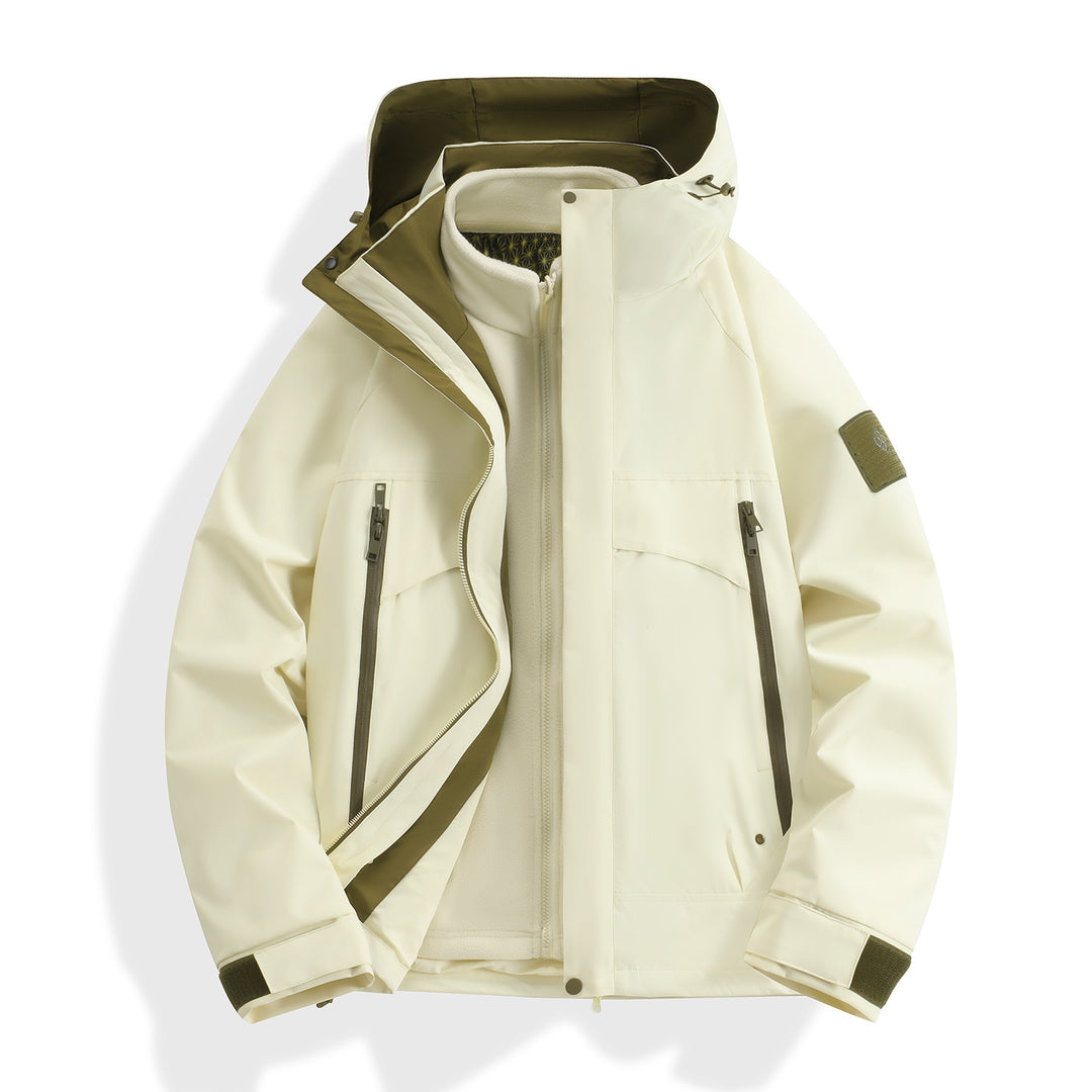 Women's waterproof modular parka with removable fleece inner jacket and technical hood Mune Fashion