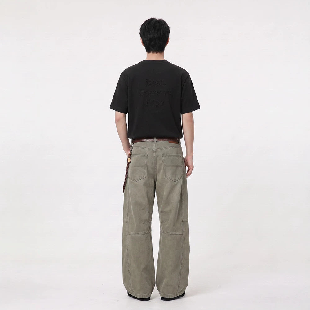Unisex Oversized Cotton T-Shirt with Round Neck and Extended Hem Drune