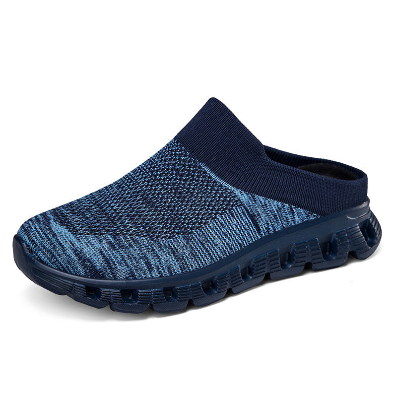 Unisex nan lighter travel slip-on mule with perforated air chamber sole and sock-like knitted shaft Mune Fashion