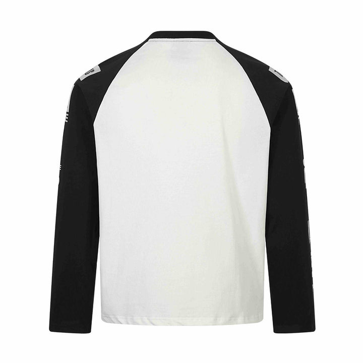 Unisex Long Sleeve Raglan Shirt with Large Graphic Print and Logo Sleeves Mune Fashion