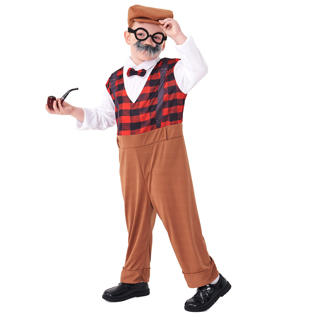 Men's carnival costume as a stylish grandfather with characteristic accessories Mune Fashion