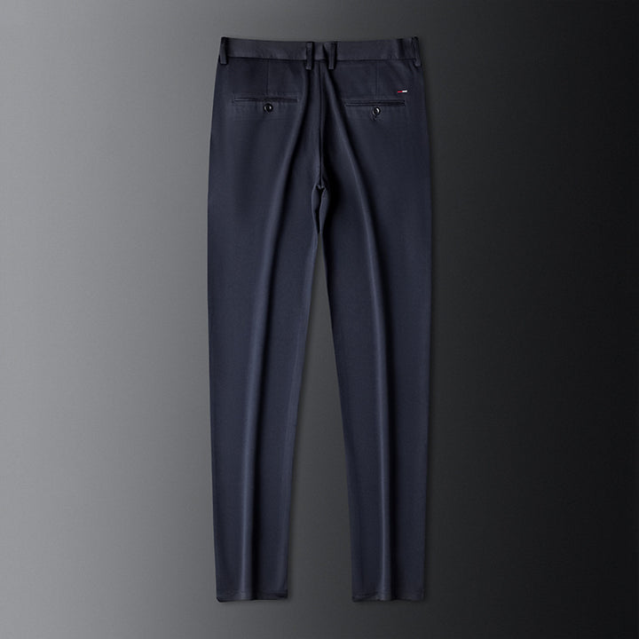 Men's Tailored Suit Trousers with Crease, Stretch, and Concealed Pockets Mune Fashion