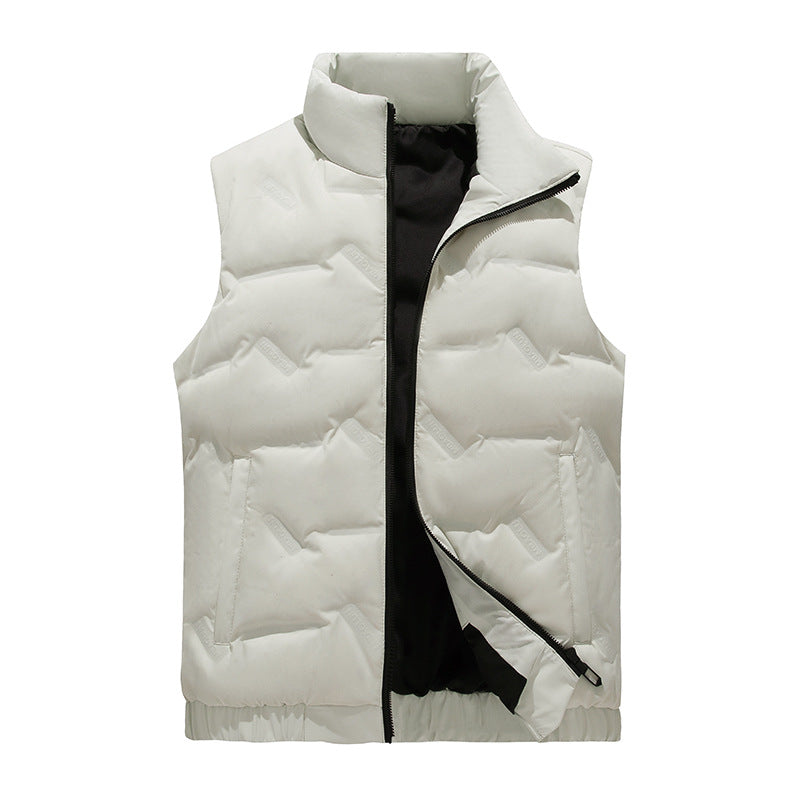 Men's nano windproof padded vest with high stand-up collar and side zip pockets Mune Fashion