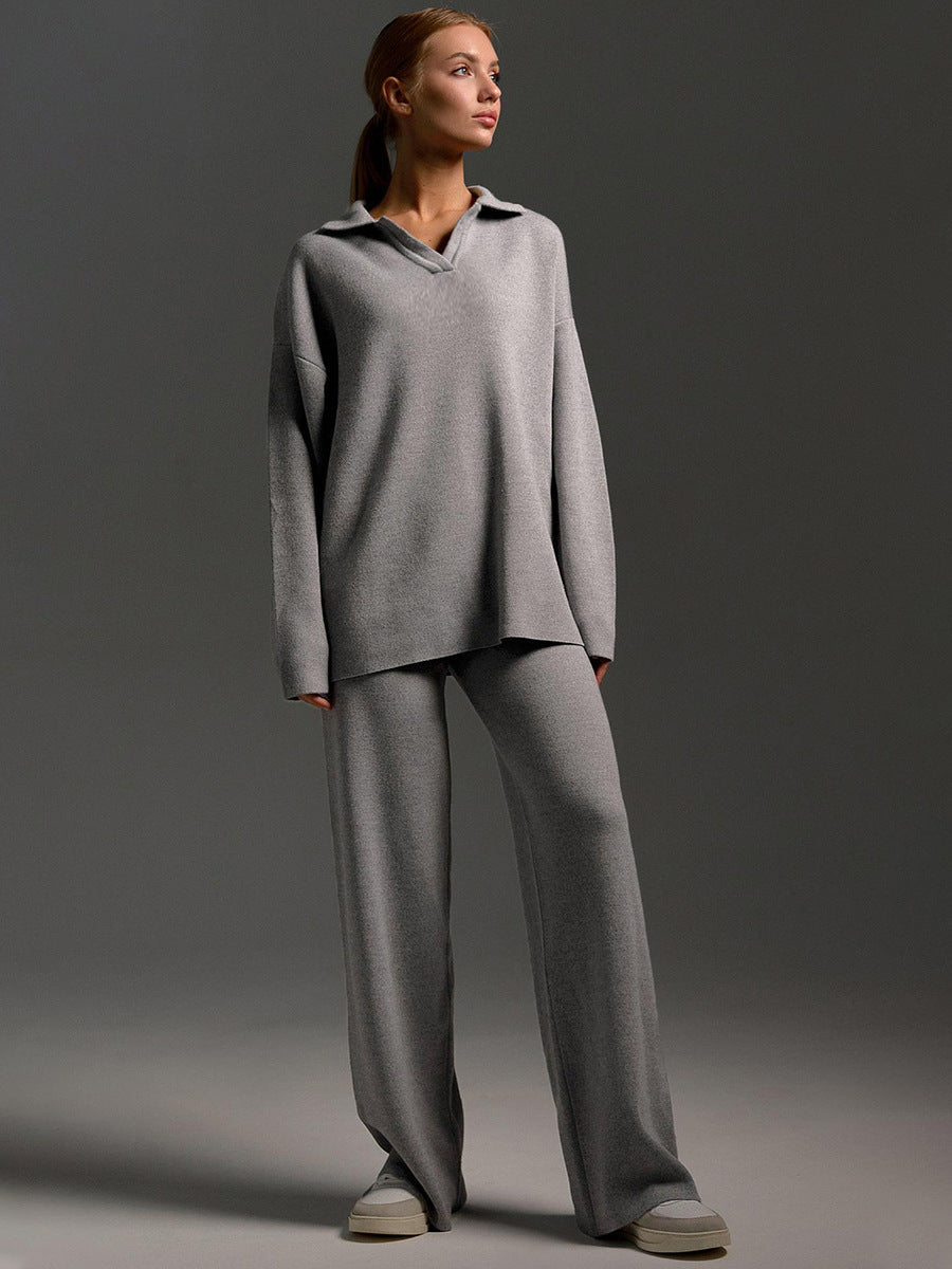 Mune | Lounge Set with Wide Pants and Polo Shirt