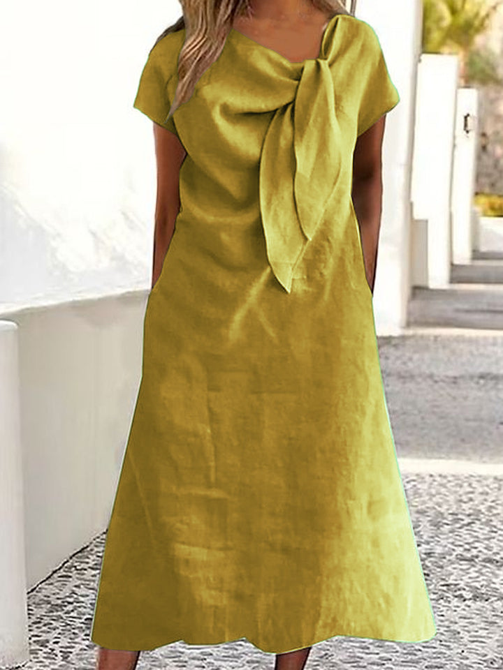 Ladies max dress with chic bow design Mune Fashion