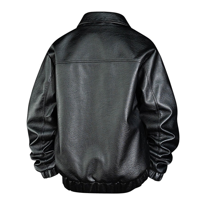 Men's Fashion Faux Leather Bomber Jacket Mune Fashion