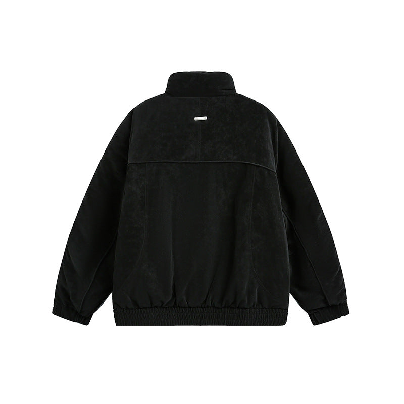 Men's Oversized Padded Bomber Jacket with Stand-Up Collar, Zipper Pockets, and Elastic Hem Mune Fashion