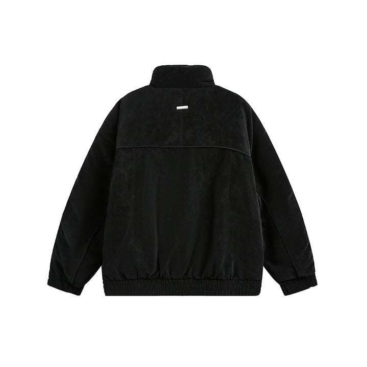 Men's Oversized Padded Bomber Jacket with Stand-Up Collar, Zipper Pockets, and Elastic Hem Mune Fashion