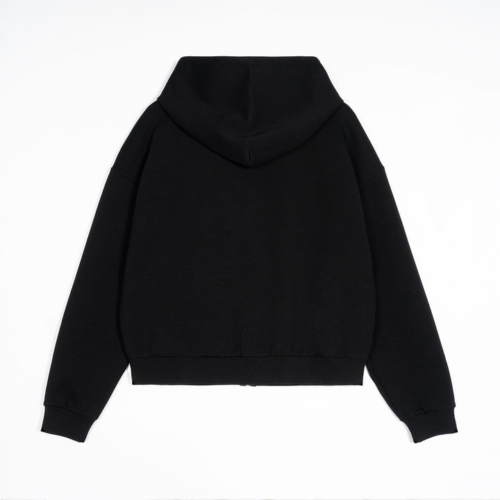 Unisex Boxy Hoodie Jacket in Cropped Cut with Elastic Hem Mune Fashion
