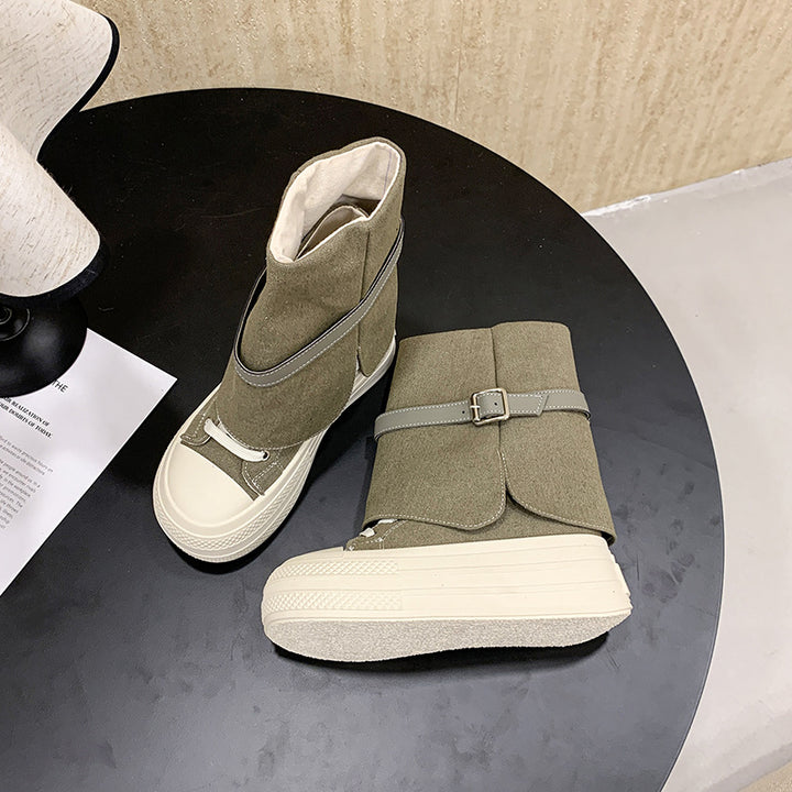 Women's Fashion Sneakers Boots with Unique Strap Design Mune Fashion