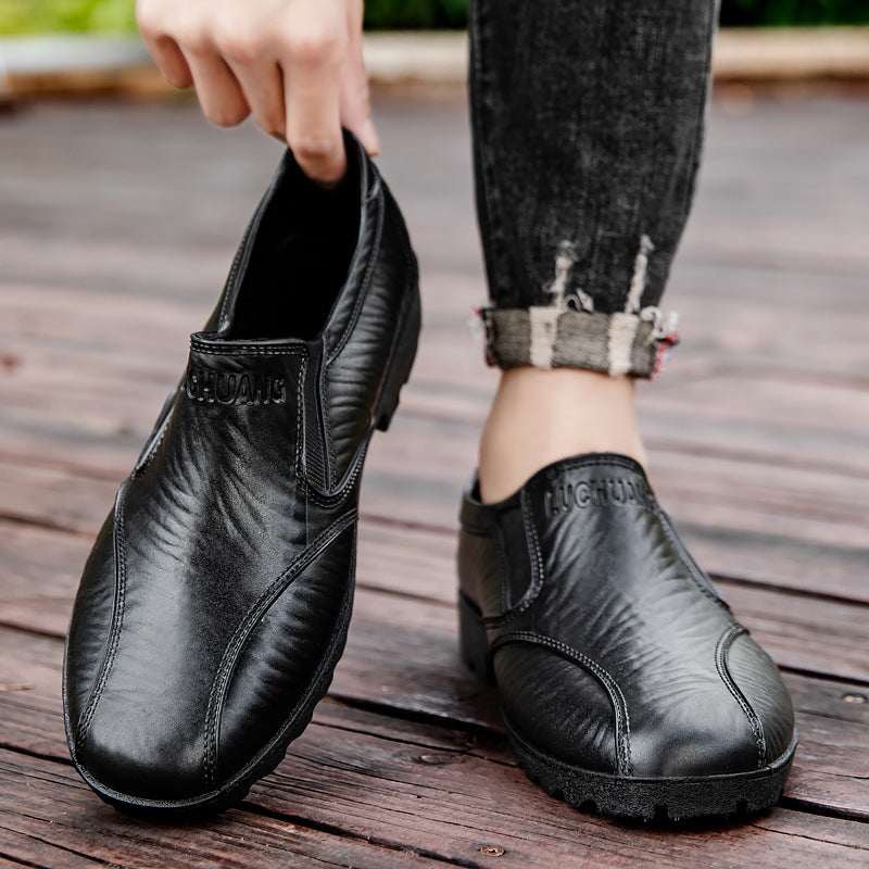 Men's Elegant Slip-On Business Oxfords with Elastic Inserts and Non-Slip Profile Sole Mune Fashion