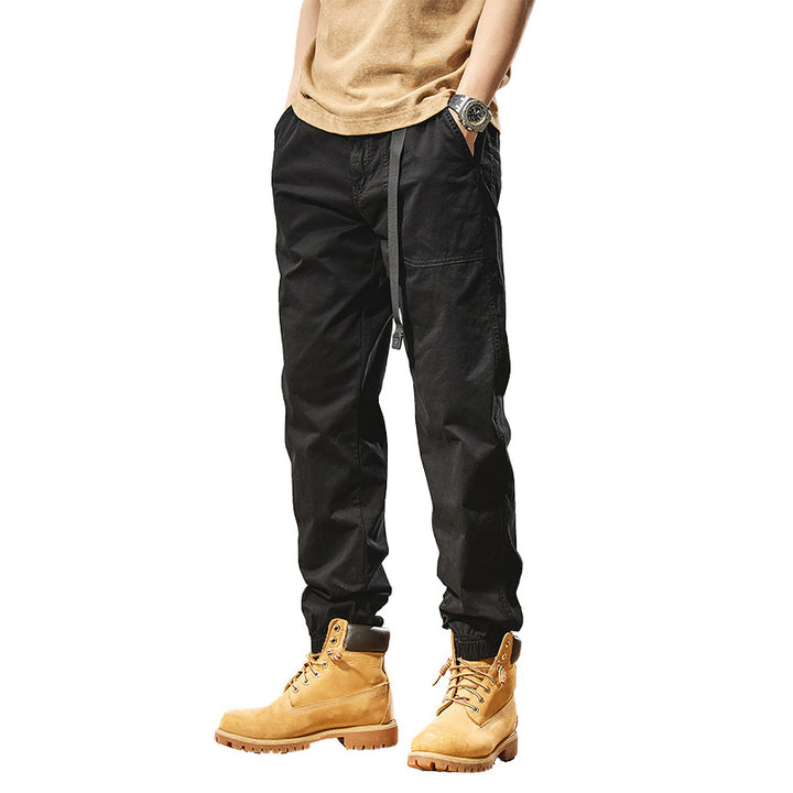 Men's Loose Utility Cargo Pants in Jogger Style with Elastic Drawstring Waistband Mune Fashion