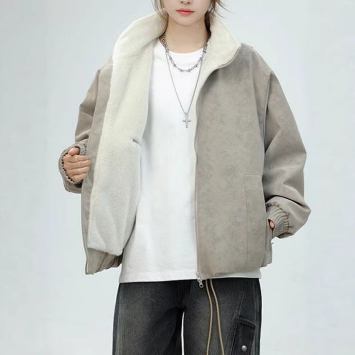 Women Oversized Faux Leather Jacket Mune Fashion