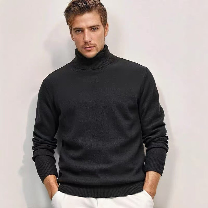 Men's fine knit turtleneck sweater with a slim silhouette and ribbed cuffs Mune Fashion