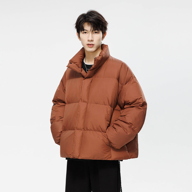 Men's Quilted Winter Padded Jacket with High Stand-up Collar Drune