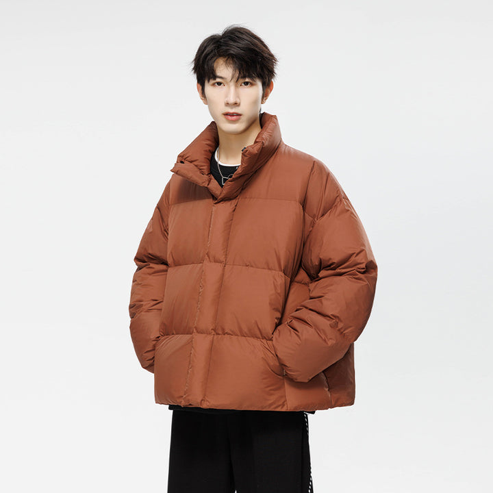Men's Quilted Winter Padded Jacket with High Stand-up Collar Drune