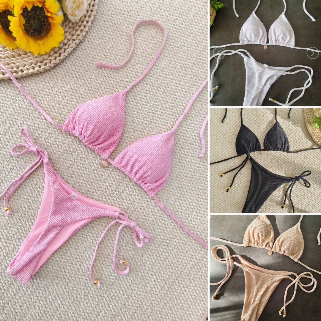 Women's Triangle Bikini Set with sophisticated lacing details Mune Fashion