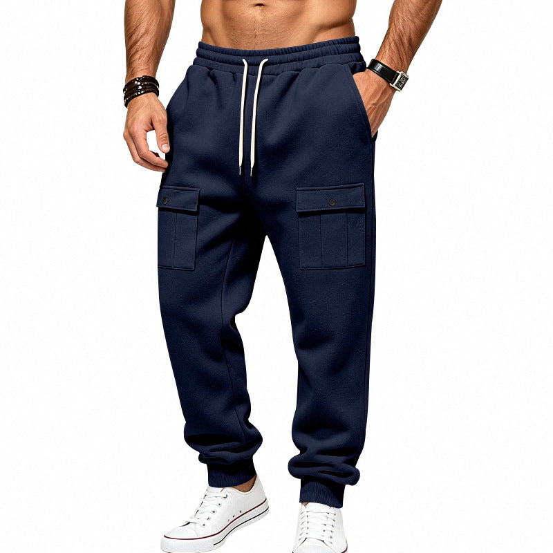 Men's Cargo Jogging Pants with Elastic Waist and Patch Pockets Mune Fashion