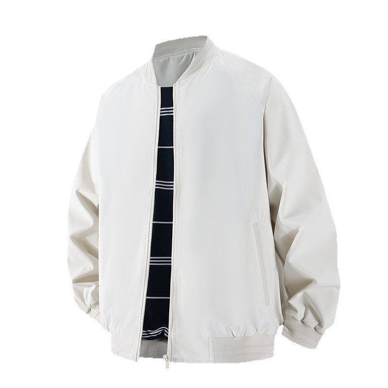 Men's Lightweight Windbreaker Bomber Jacket with Raglan Sleeves, Elastic Cuffs, and Two-Way Zipper Mune Fashion