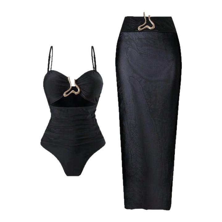 Women Elegant Swimsuit with Stylish Wrap Skirt Mune Fashion