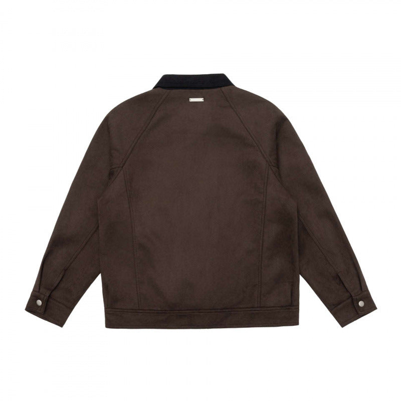 Men's Boxy Zip Blouson Jacket with Cord Collar and Minimalist Side Pockets Mune Fashion