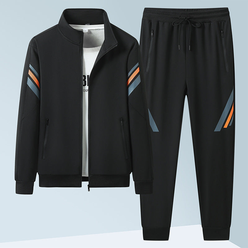 Men's sporty functional training set with stand-up collar, zippered pockets, and drawstring waist Mune Fashion