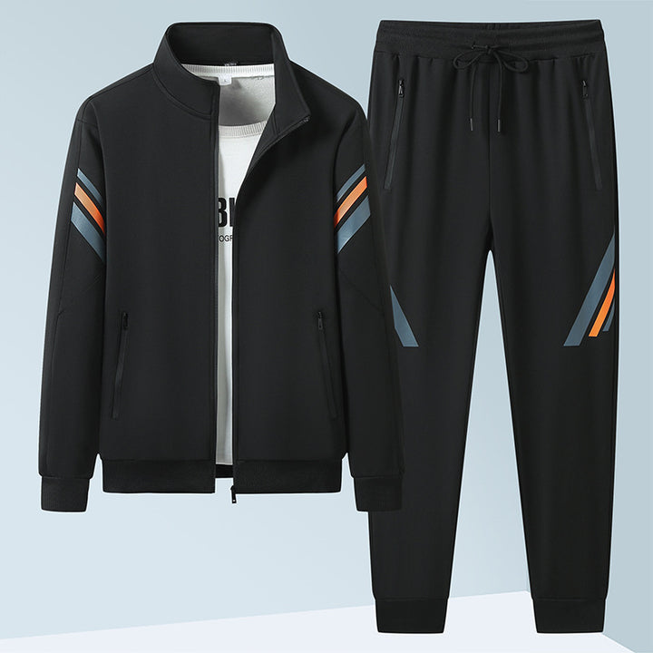 Men's sporty functional training set with stand-up collar, zippered pockets, and drawstring waist Mune Fashion