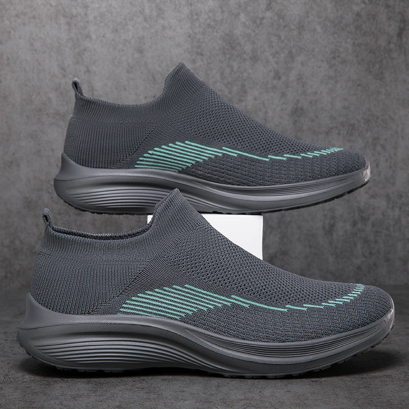 Men's sock-like knitted sneakers with seamless upper and shock-absorbing sole Mune Fashion
