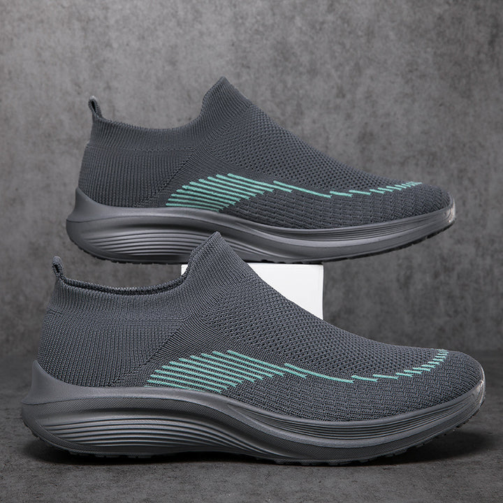 Men's sock-like knitted sneakers with seamless upper and shock-absorbing sole Mune Fashion