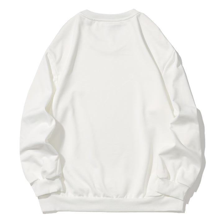 Ladies oversized casual sweatshirt with embroidered star appliqués in denim look and ribbed hem Mune Fashion