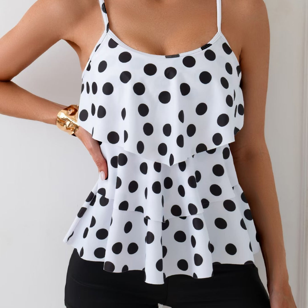 Women's Tankini Set with chic polka dot top and comfortable shorts Mune Fashion