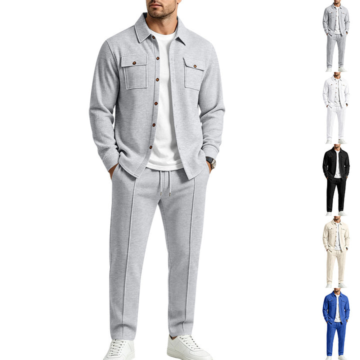 Men's overshirt and jogger set made of textured knit quality Mune Fashion