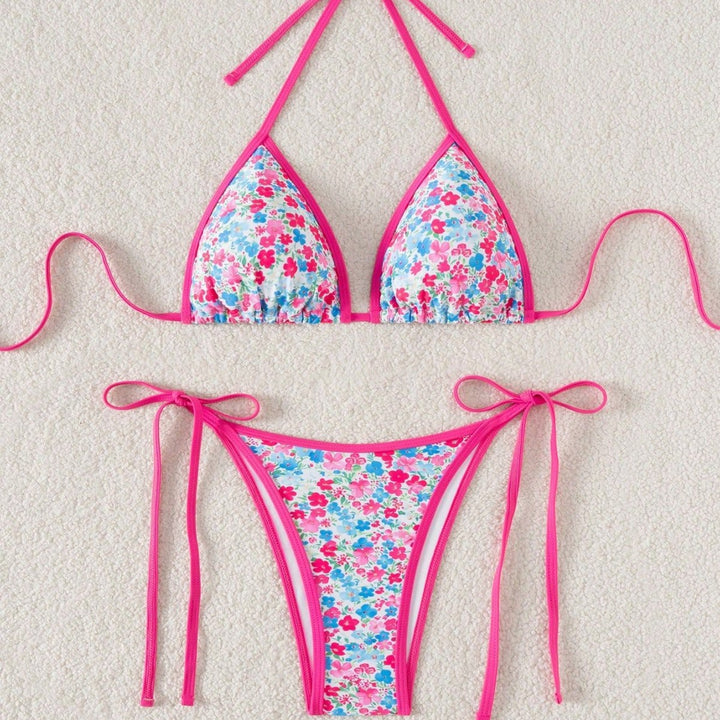 Ladies playful triangle bikini with side tie strings Mune Fashion