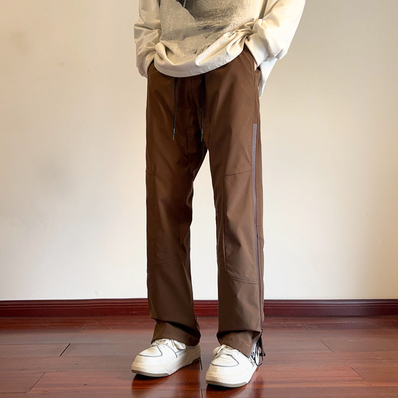 Men's Water-Repellent Tech Pants with Straight Leg, Reinforced Knee Areas & Drawstring Mune Fashion