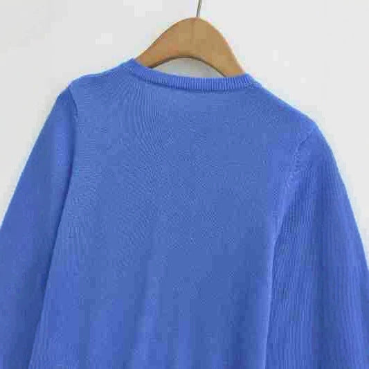Ladies finely knitted round neck cardigan with button placket and ribbed cuffs Mune Fashion