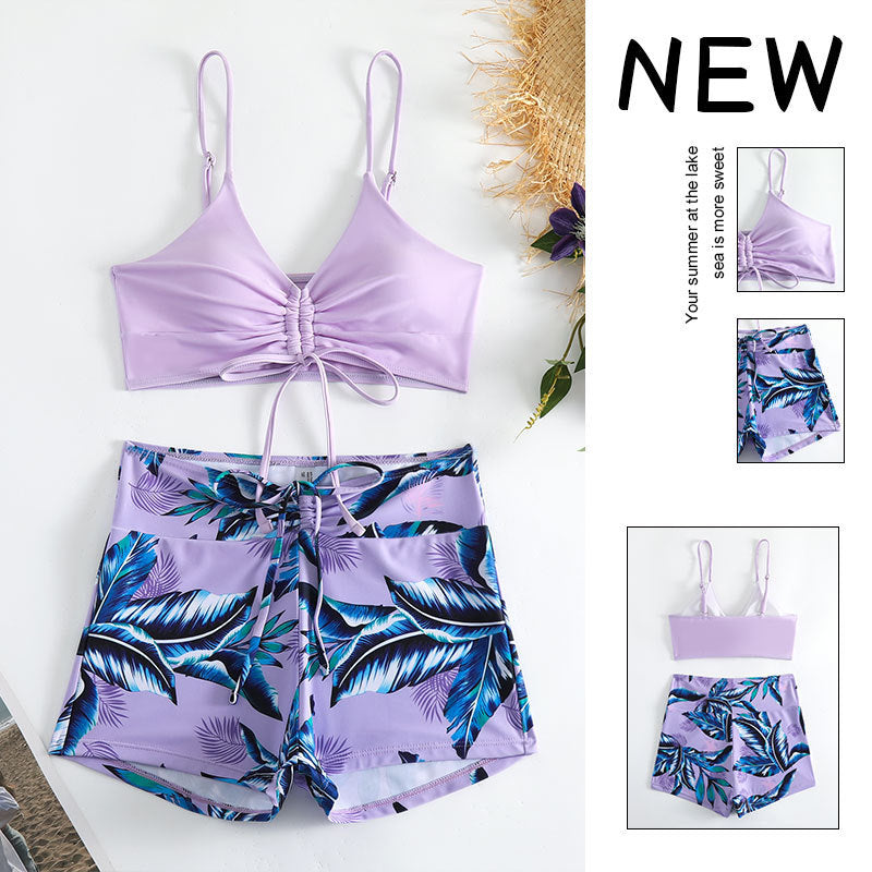 Women's sporty bikini set with floral pattern and adjustable straps Mune Fashion